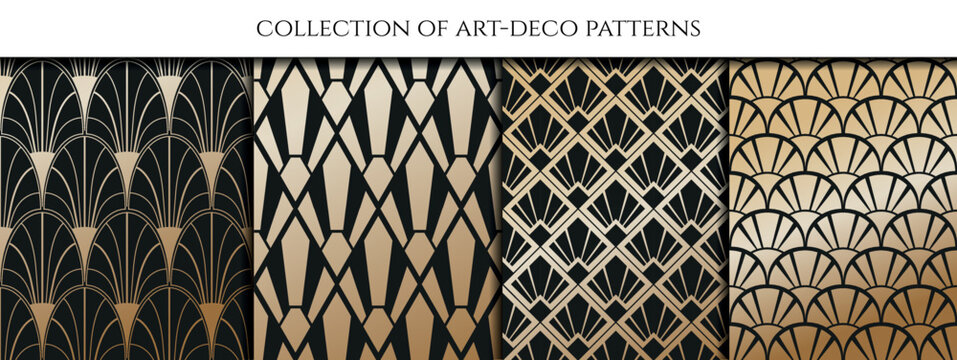 Vector gold and black seamless pattern art deco