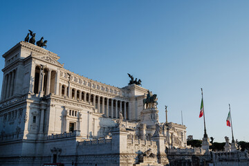 Vittorio or Victor Emanuele II National Monument at Piazza Venezia, Rome, Italy. Vittoriano or Altare della Patria, Altar of the Fatherland.