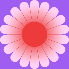 Obraz premium Daisy flower in square vector illustration in gradient design