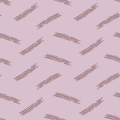 Purple brush strokes on lavender background. Hand drawn chevron shaped seamless pattern. For wrapping paper, textile, packaging and digital paper design