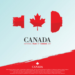 National Flag of Canada Day design template with abstract flag of Canada