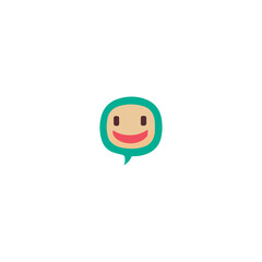 smiley face chat bubble icon