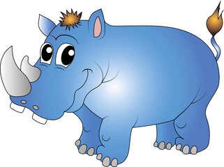 Rhino is a mammal with horns on its nose.