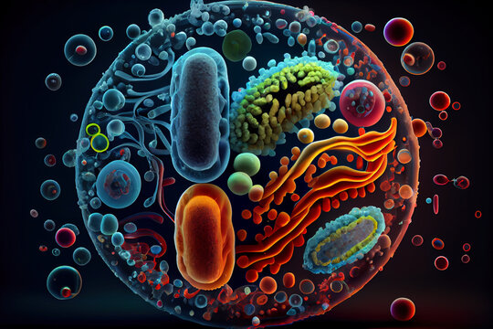 AMR Antimicrobial resistance concept - illustration of bacterias with antimicrobial antibiotic resistance