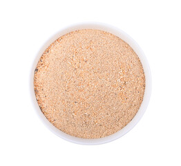 Ground roasted rice on transparent png. Top view