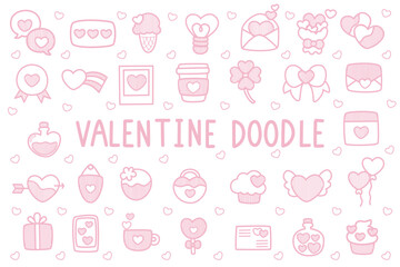 Valentine Doodle Decorations Collection 