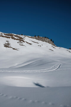 Schitour im Laternsertal auf die Mellenk&ouml;pfe bei Neuschnee und Sonnenschein.
