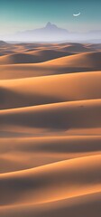 Fototapeta na wymiar Generative AI,scenic view of desert against sky during sunset