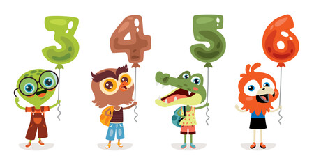 Education Illustration With Cartoon Animals