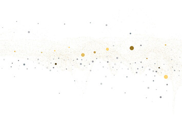 Light silver gold glitter confetti. Light background.