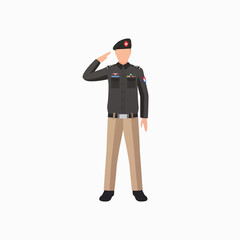 Pakistan Police officer Saluting vector illustrator 