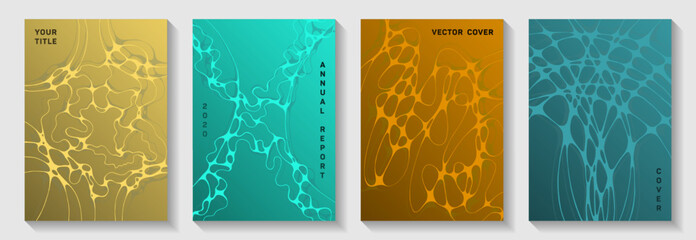 Premium disco party posters. Overlapping curve lines geometry textures. Vivid banner vector templates. Electronic music party posters set fluid wavy graphic design.