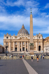 St. Peter's Basilica on Saint Peter's square in Vatican, center of Rome, Italy