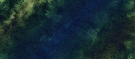 Obraz premium background with clouds. old vintage blue green background with distressed texture and grunge design with black border. Cosmic neon polar lights watercolor background.