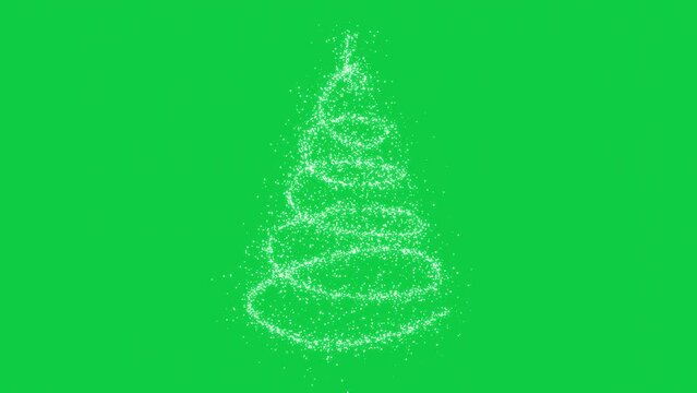 Christmas Tree isolated on green chroma key loop background