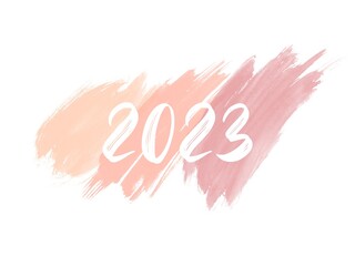 Obraz premium 2023 Happy New Year text design, logo lettering numbers, Holiday greeting card design.