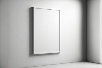 white empty mock up poster frame on the wall, modern interior background, ai gen