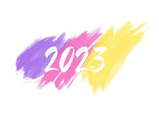 2023 Happy New Year text design, logo lettering numbers,  Holiday greeting card design.
