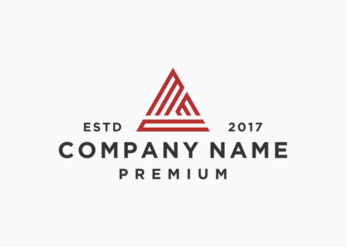 letter mmc triangle logo design vector illustration template