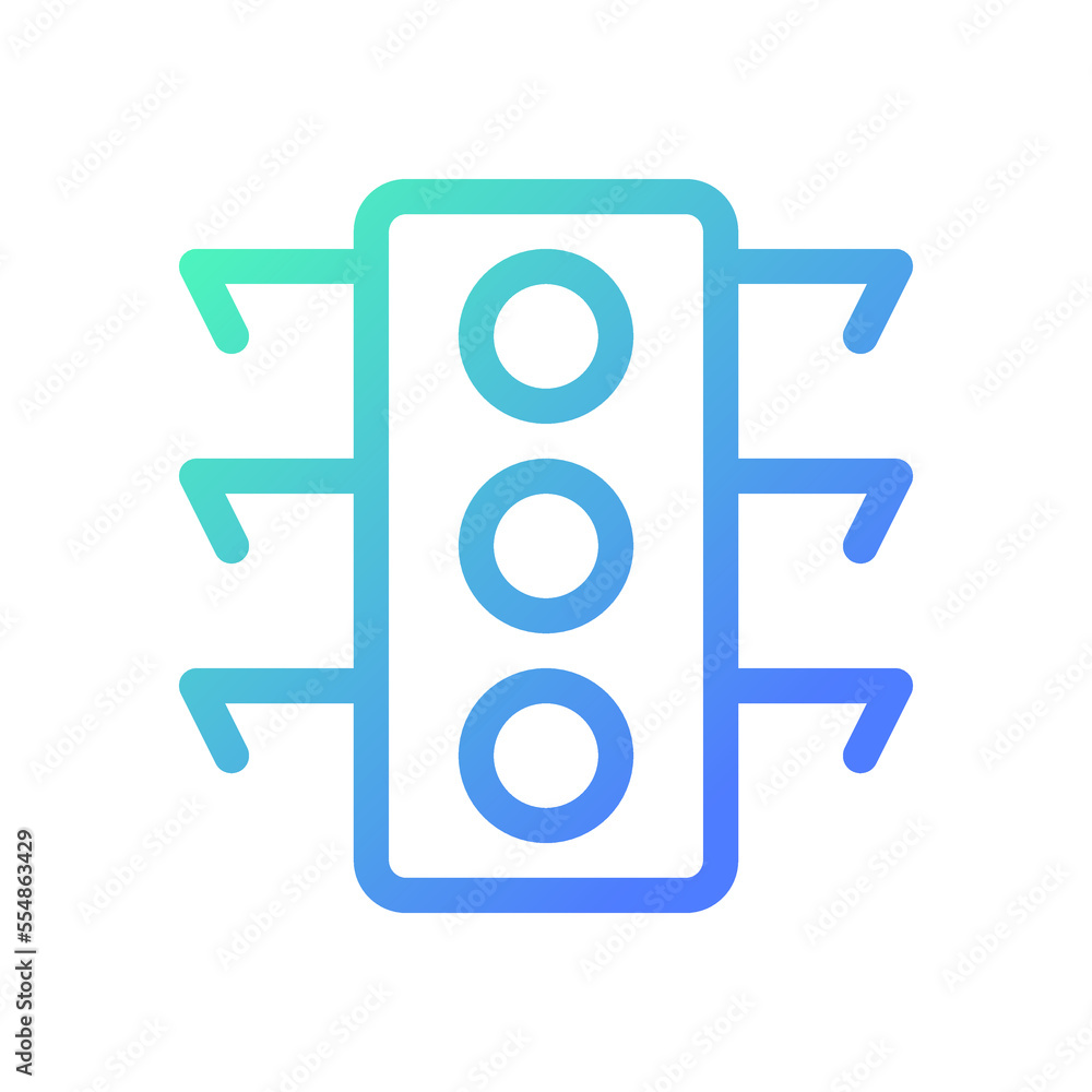 Aufkleber traffic light pixel perfect gradient linear ui icon. crossing intersection. signals. gps navigation.