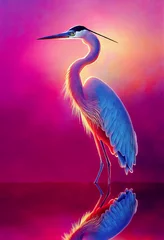 Foto op Plexiglas Great blue heron on the lake ,made with Generative AI © DNY3D