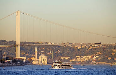 Bosporus Strait in Istanbul, Turkey.