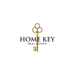 key house logo design inspiration for Real estate, simple key logo template. 
