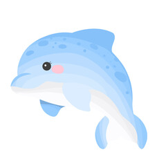 blue dolphin, sea animal illustration