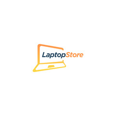 Vector laptop selling or repair logo template icon illustration 