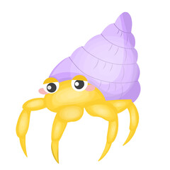 Hermit Crab, sea animal illustration