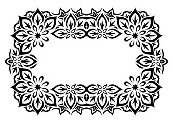 Clip art with black tribal floral frame