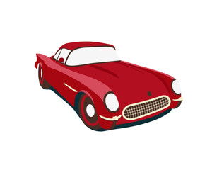 Plakat Retro car. 1953 Chevrolet Corvette. Red vintage car