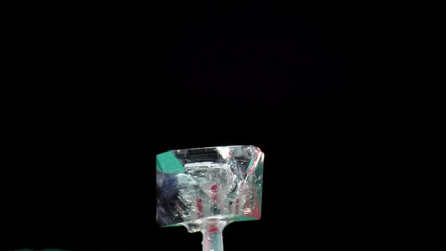 timelapse of synthetic crystal growth in nanomaterials physics laboratory