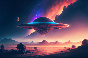 Fototapeta na wymiar Alien planet, generative ai illustration