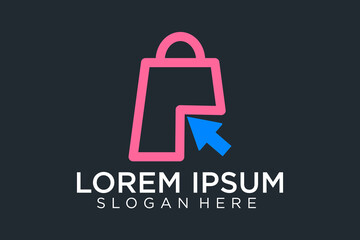 Online shopping logo design template