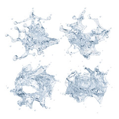 Obraz premium Set of pure water splashes. 3d