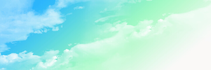 Background with clouds on pastel sky. Blue Sky vector