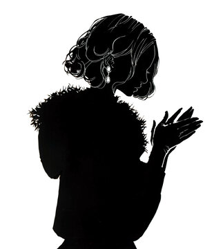 コートを着た女性のイラスト