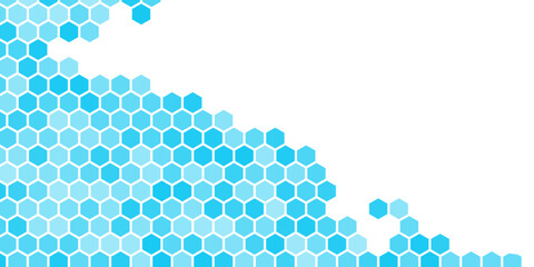 Light BLUE vector cover with set of hexagons. Design in abstract style with hexagons. New design for website's poster, banner.
