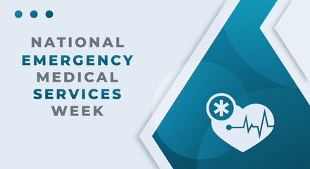 Happy National Emergency Medical Services Week Celebration Vector Design Illustration for Background, Poster, Banner, Advertising, Greeting Card
