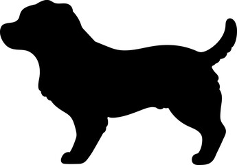 Simple and cute silhouette of Jack Russell Terrier in side view