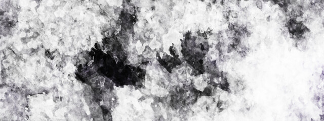 Silver, gray watercolor textured on white paper background. silver watercolor painting textured design on white background.  Paint leaks and Ombre effects. Gray watercolor texture.