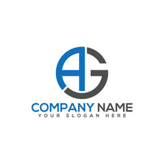 AG vector logo design - letter mark - abstract round design