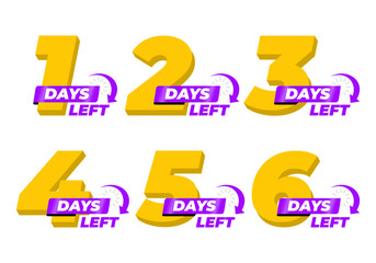 5, 2, 3, 4, 1, 6,  days left badge, label set.