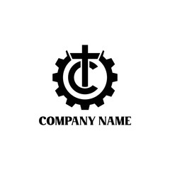 CT letter mark vector logo design