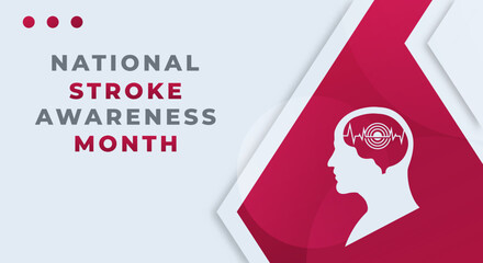 Happy National Stroke Awareness Month Celebration Vector Design Illustration for Background, Poster, Banner, Advertising, Greeting Card