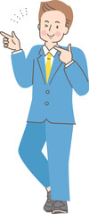 スーツを着た笑顔の男性のイラスト素材