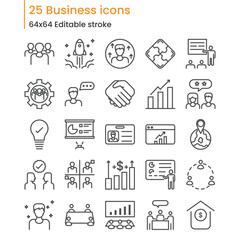 Business icon set on white background