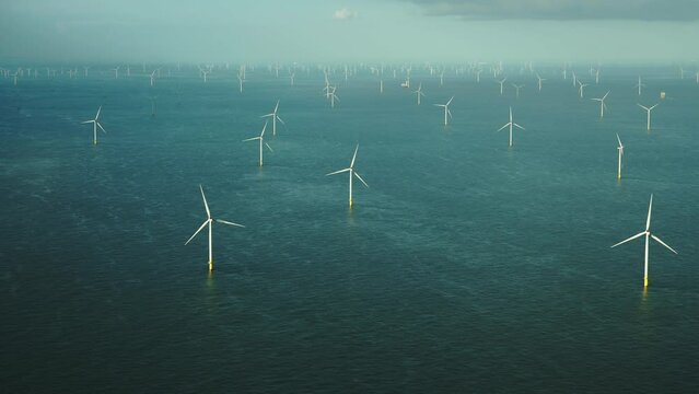 Netherlands, Domburg, Borselle windfarm in North Sea