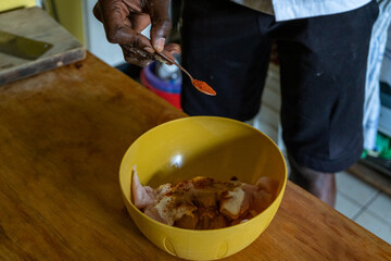 preparing food in the kitchen